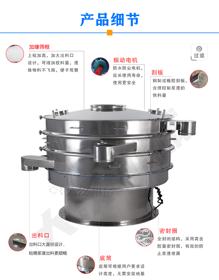 陶瓷漿液旋振篩細節