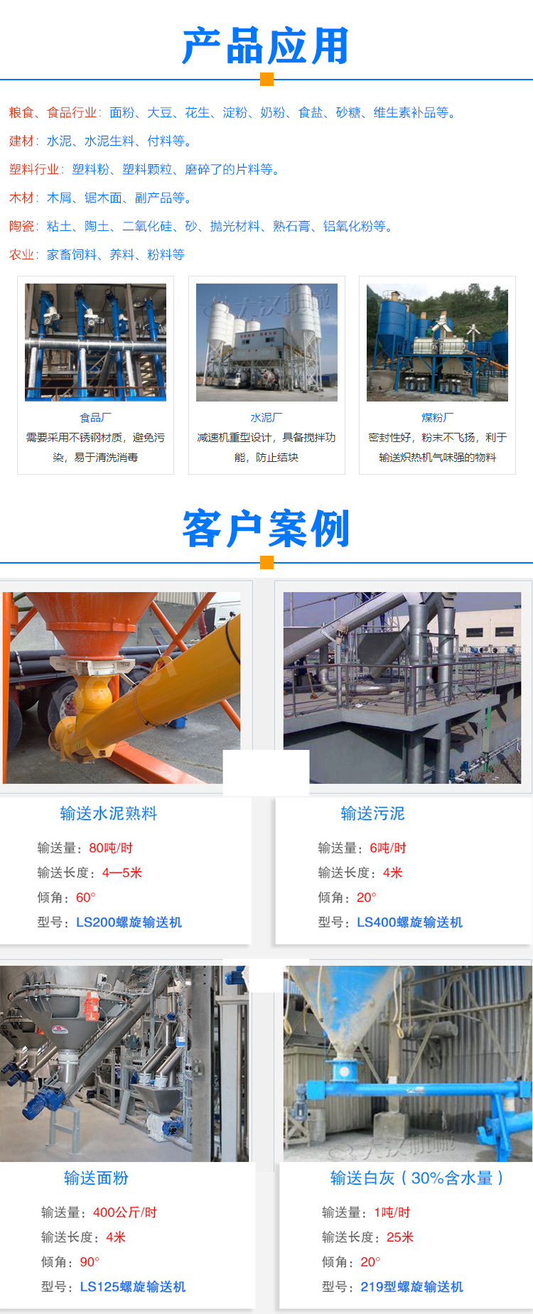 GX螺旋輸送機應用